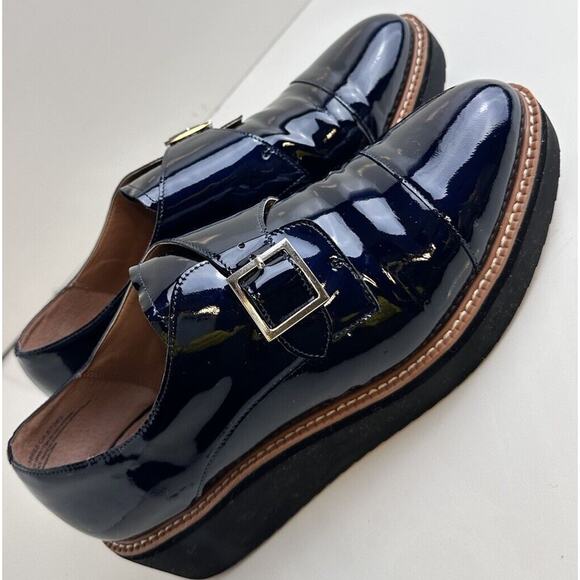 Halogen Emma Monk Strap Patent Leather Oxford, Navy Sz: 11M, 45-03 - Picture 11 of 16